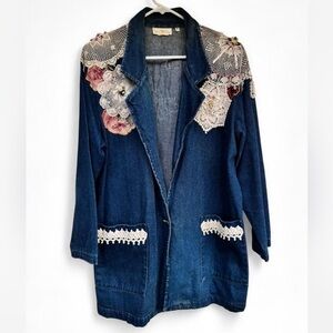 Eclectic Grandma Blazer with Doily Details